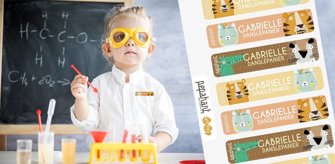 Étiquettes autocollantes longues pour marquer ses affaires pour l'école